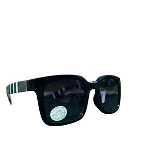 NWT - I Heart Eyewear Polarized Sunglasses - Black with Striped Arms